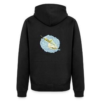Airplane airplane pilots motive hobby pilots - Unisex Premium Organic Zip Hoodie - black - Back - Nico (187cm)