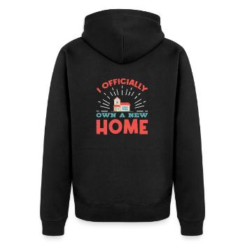 Ich Besitze Offiziell Ein Neues Zuhause Eigentümer - Unisex Premium Bio Zip Hoodie - Schwarz - Hinten - Nico (187cm)