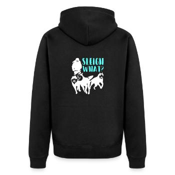Alaska Schlittenhunde Sleigh What? - Unisex Premium Bio Zip Hoodie - Schwarz - Hinten - Nico (187cm)