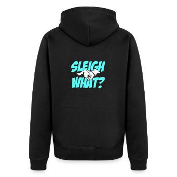 Alaska Schlittenhunde Sleigh What? - Unisex Premium Bio Zip Hoodie - Schwarz - Hinten - Nico (187cm)