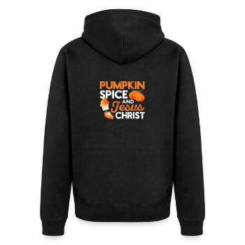 Épice à la citrouille et Jésus-Christ Drôle de café - Veste à capuche bio Premium Unisexe - noir - Dos - Nico (187cm)