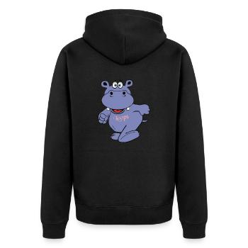 hippo nilperd junge kids kinder baby fröhlich - Unisex Premium Bio Zip Hoodie - Schwarz - Hinten - Nico (187cm)
