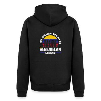 Venezuela Venezuelan Venezuela Flag Mother Quote - Unisex Premium Bio Zip Hoodie - Schwarz - Hinten - Nico (187cm)