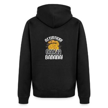 Banana Ball Python Herpetologist Attention Danger - Unisex Premium Organic Zip Hoodie - black - Back - Nico (187cm)
