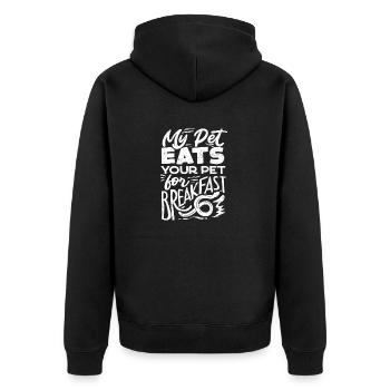 Banana Ball Python Herpetologist MY Pets Eats - Unisex Premium Organic Zip Hoodie - black - Back - Nico (187cm)