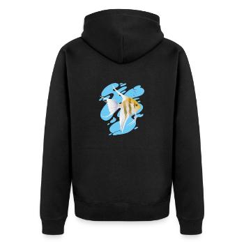 Cool AngelFish Aquarium Sea Coral Reef Ocean - Unisex Premium Organic Zip Hoodie - black - Back - Nico (187cm)