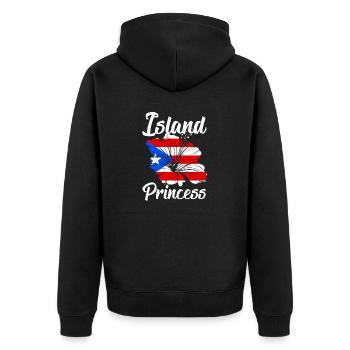 Île Princesse Porto Rico Boricua Portoricain - Veste à capuche bio Premium Unisexe - noir - Dos - Nico (187cm)