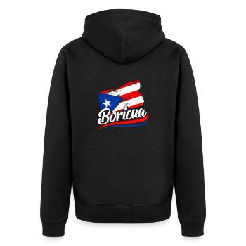 Porto Rico PortoRicain Porto Rico Drapeau Boricua - Veste à capuche bio Premium Unisexe - noir - Dos - Nico (187cm)