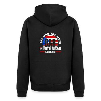 Puerto Rico Puerto Rican Boricua Puerto Rico Flag - Unisex Premium Organic Zip Hoodie - black - Back - Nico (187cm)