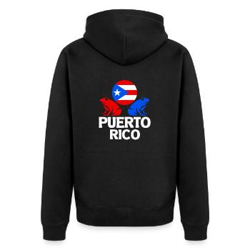 National Animal Puerto Rico Boricua portoricain - Veste à capuche bio Premium Unisexe - noir - Dos - Nico (187cm)