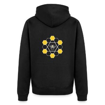 Epic Awesome Bee Comb Bee Lover Designs T-Shirt - Unisex Premium Bio Zip Hoodie - Schwarz - Hinten - Nico (187cm)