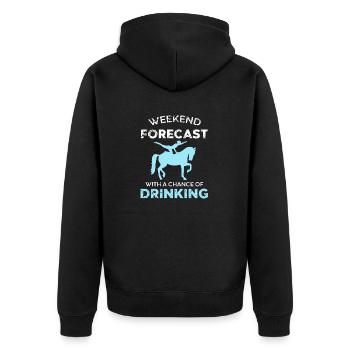 Vaulting With Chance Of Drinking Funny Forecast - Unisex Premium Organic Zip Hoodie - black - Back - Nico (187cm)