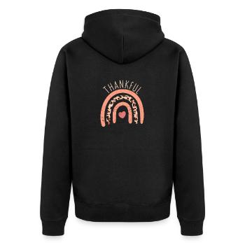 Dîner de Thanksgiving Grateful Rainbow Heart - Veste à capuche bio Premium Unisexe - noir - Dos - Nico (187cm)