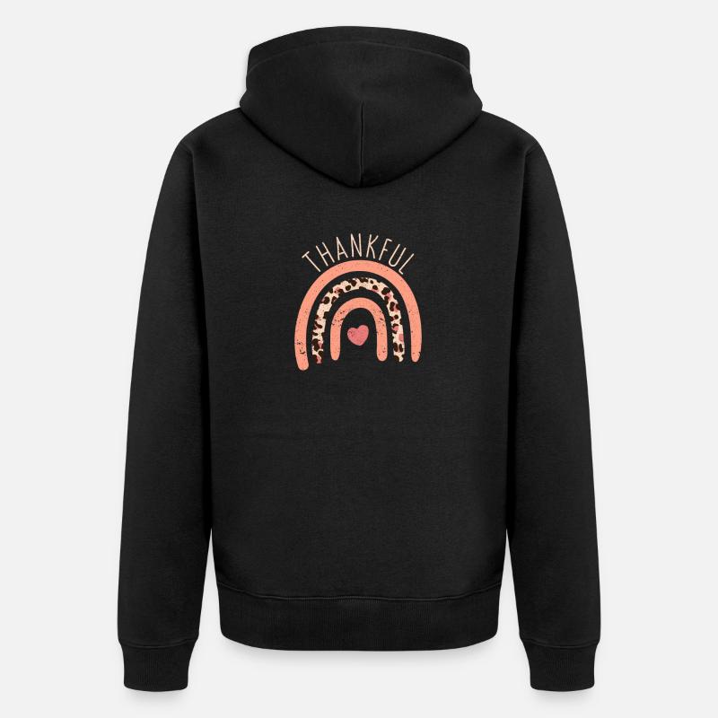 Dankbares Regenbogenherz Thanksgiving Dinner - Unisex Premium Bio Zip Hoodie - Schwarz