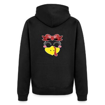 Cute Turkey Face Band Thanksgiving Day - Unisex Premium Organic Zip Hoodie - black - Back - Nico (187cm)