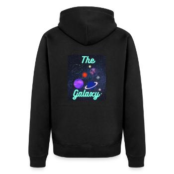 The Galaxy The galaxy the fascinating space - Unisex Premium Organic Zip Hoodie - black - Back - Nico (187cm)