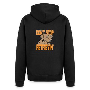 Don't Stop Retrievin' Cool Golden Retriever Dog - Unisex Premium Organic Zip Hoodie - black - Back - Nico (187cm)