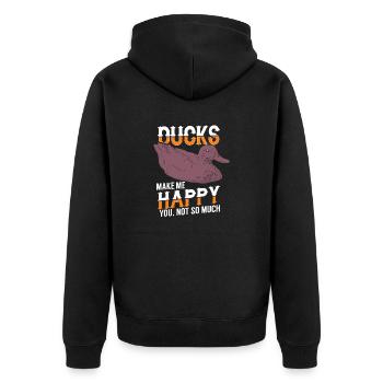 Les canards me rendent heureux tu n’as pas tellement drôle cadeau - Veste à capuche bio Premium Unisexe - noir - Dos - Nico (187cm)