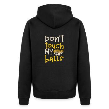 Banana Ball Python Don't Touch My Balls - Unisex Premium Bio Zip Hoodie - Schwarz - Hinten - Nico (187cm)