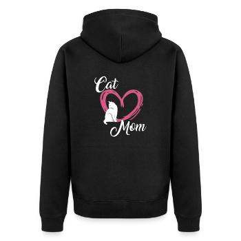 Propriétaire de chat Cadeau Chats Maman Propriétaire de chat - Veste à capuche bio Premium Unisexe - noir - Dos - Nico (187cm)