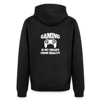 Zocker Spruch Geschenk Gaming Zocken Gamer lustige - Unisex Premium Bio Zip Hoodie - Schwarz - Hinten - Nico (187cm)