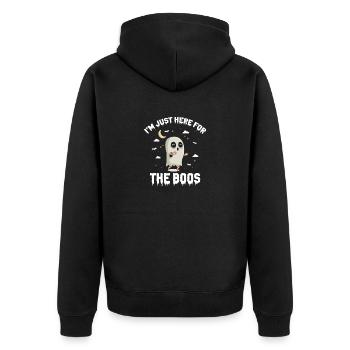 I'm Just Here For The Boos Cute Funny Halloween - Unisex Premium Bio Zip Hoodie - Schwarz - Hinten - Nico (187cm)