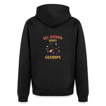 My Broom Broke Funny Grandpa Halloween Designs - Veste à capuche bio Premium Unisexe - noir - Dos - Nico (187cm)