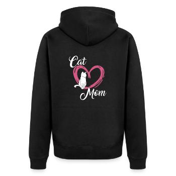 Chats mignons Maman Chats Fan Cadeau Chats - Veste à capuche bio Premium Unisexe - noir - Dos - Nico (187cm)