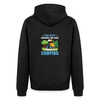 Camping Camping Tent Caravan glampin - Unisex Premium Organic Zip Hoodie - black - Back - Nico (187cm)