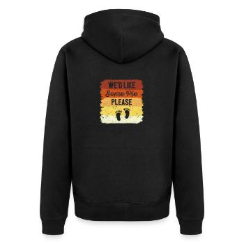 Nous aimerions avoir un gâteau Funny Thanksgiving - Veste à capuche bio Premium Unisexe - noir - Dos - Nico (187cm)
