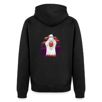 Gruseliger blutiger Geist für Horrorfans - Unisex Premium Bio Zip Hoodie - Schwarz - Hinten - Nico (187cm)