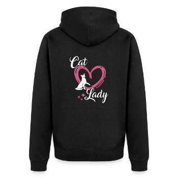 Chat Lady Cats Cadeau Chats Fan - Veste à capuche bio Premium Unisexe - noir - Dos - Nico (187cm)