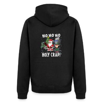 Noël 2022 Prix élevés de l’essence, drôle de mème du Père Noël - Veste à capuche bio Premium Unisexe - noir - Dos - Nico (187cm)