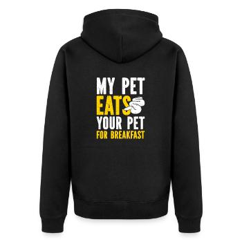 Banana Ball Python Mein Tier Frisst Deins Zum - Unisex Premium Bio Zip Hoodie - Schwarz - Hinten - Nico (187cm)