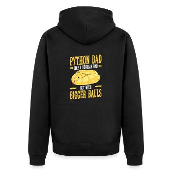 Banana Ball Python Dad Like A Regular Dad But - Unisex Premium Bio Zip Hoodie - Schwarz - Hinten - Nico (187cm)