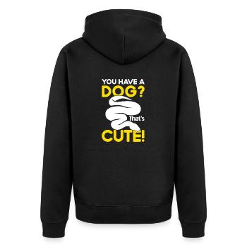 Banana Ball Python Du Hast Einen Hund? Das Ist Süß - Unisex Premium Bio Zip Hoodie - Schwarz - Hinten - Nico (187cm)