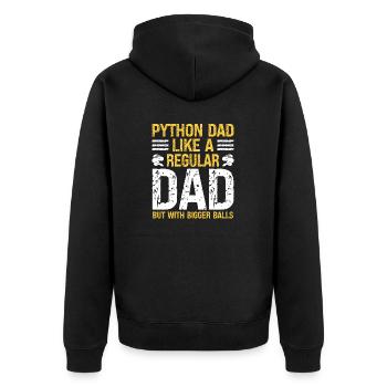Banana Ball Python Dad Like A Regular Dad But - Unisex Premium Bio Zip Hoodie - Schwarz - Hinten - Nico (187cm)