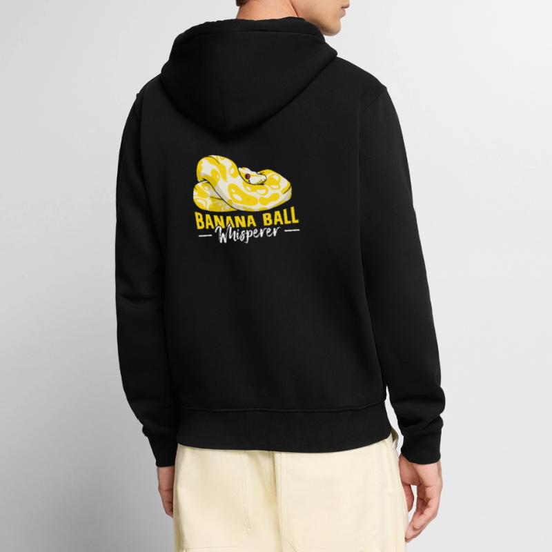 Banana Ball Python Flüsterer Unisex Premium Bio Zip Hoodie