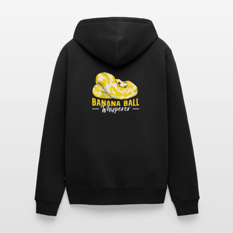 Banana Ball Python Flüsterer Unisex Premium Bio Zip Hoodie