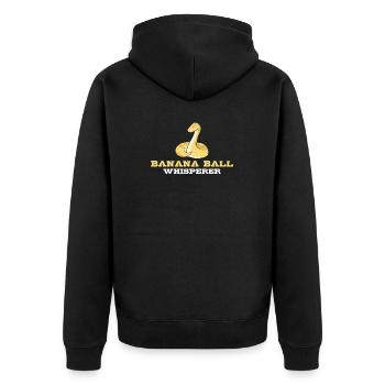 Banana Ball Python Flüsterer - Unisex Premium Bio Zip Hoodie - Schwarz - Hinten - Nico (187cm)