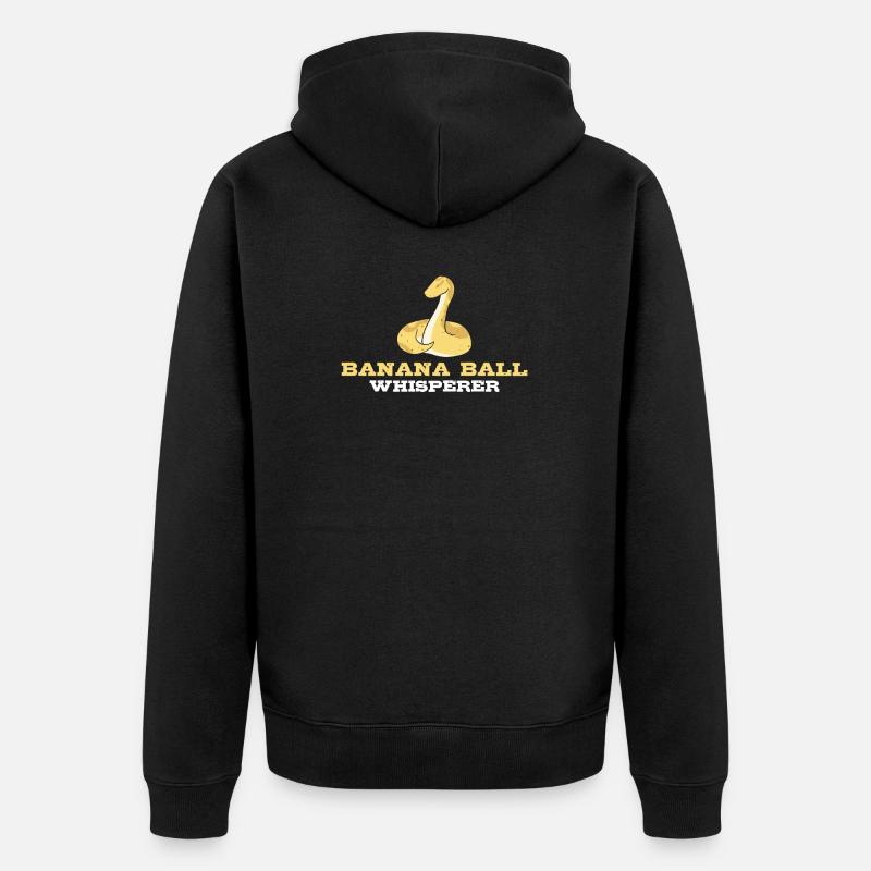 Banana Ball Python Flüsterer - Unisex Premium Bio Zip Hoodie - Schwarz