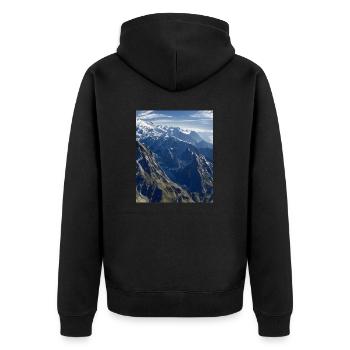great ART on great PEOPLE - Unisex Premium Bio Zip Hoodie - Schwarz - Hinten - Nico (187cm)