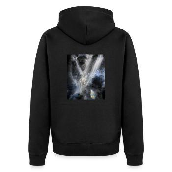 great ART on great PEOPLE - Unisex Premium Bio Zip Hoodie - Schwarz - Hinten - Nico (187cm)