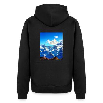 great ART on great PEOPLE - Unisex Premium Bio Zip Hoodie - Schwarz - Hinten - Nico (187cm)