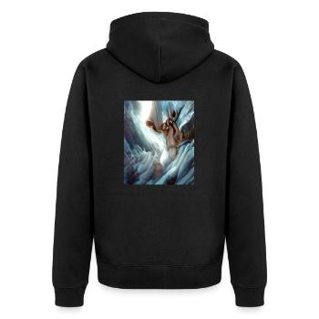 great ART on great PEOPLE - Unisex Premium Bio Zip Hoodie - Schwarz - Hinten - Nico (187cm)