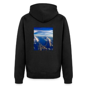 great ART on great PEOPLE - Unisex Premium Bio Zip Hoodie - Schwarz - Hinten - Nico (187cm)