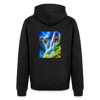 great ART on great PEOPLE - Unisex Premium Bio Zip Hoodie - Schwarz - Hinten - Nico (187cm)