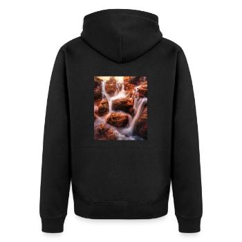 great ART on great PEOPLE - Unisex Premium Bio Zip Hoodie - Schwarz - Hinten - Nico (187cm)