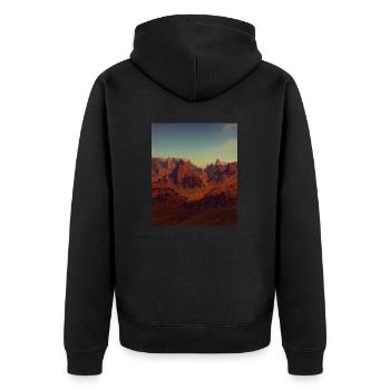 great ART on great PEOPLE - Unisex Premium Bio Zip Hoodie - Schwarz - Hinten - Nico (187cm)