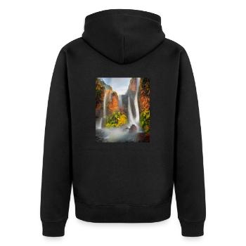 great ART on great PEOPLE - Unisex Premium Bio Zip Hoodie - Schwarz - Hinten - Nico (187cm)